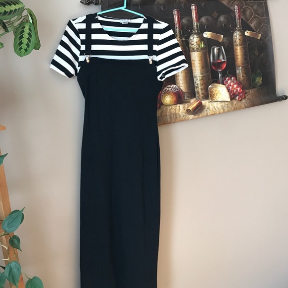 Vintage pin up suspender stripped midi dress - Picture 3 of 8